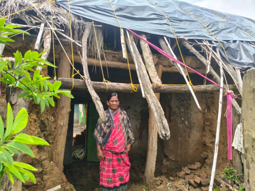 ଲଗାଣ ବର୍ଷାରେ ବିଧବା ମହିଳାଙ୍କ ଘର ଭୁଶୁଡ଼ିଲା, ସରକାରୀ ସହାୟତା ଦାବି,,
